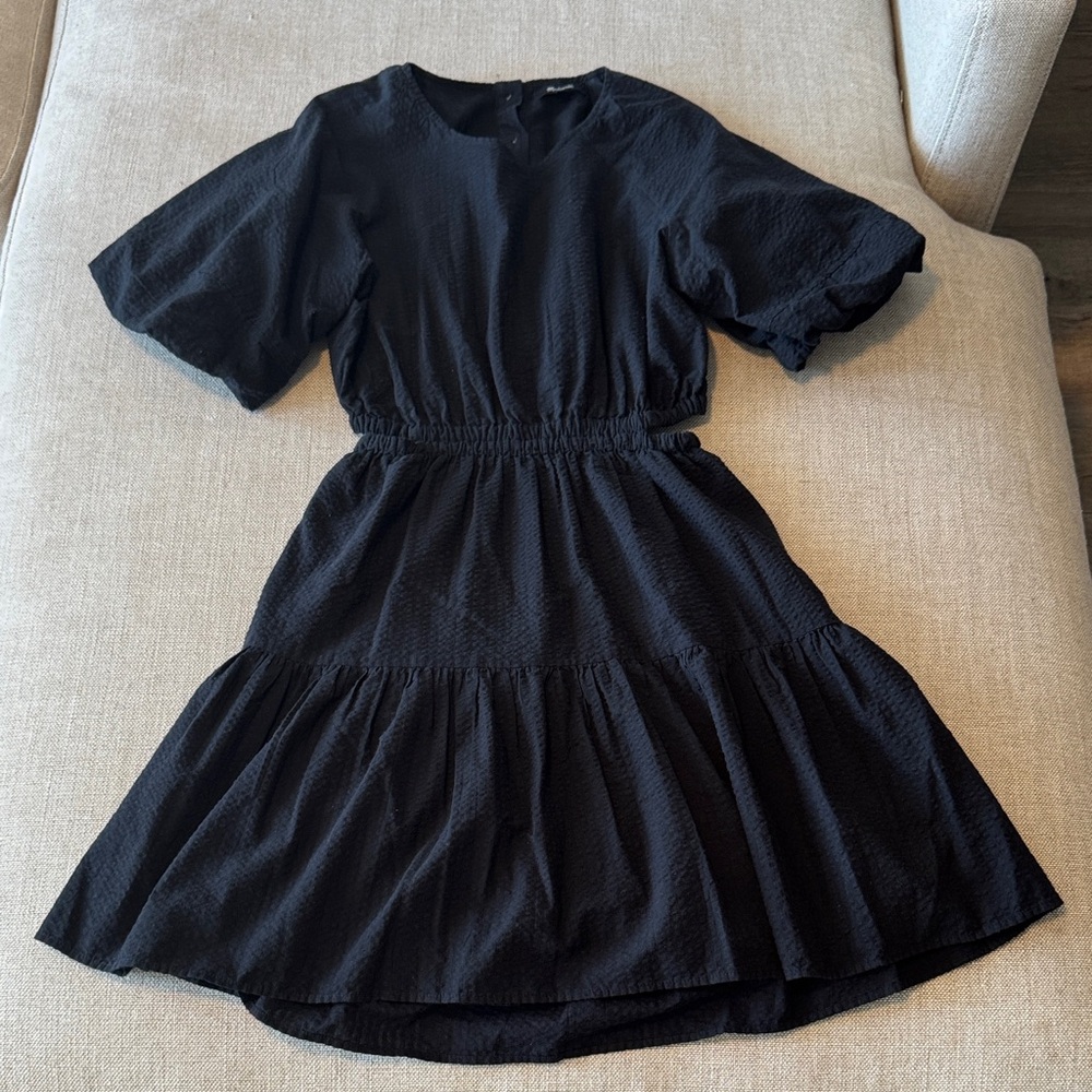 Madewell Open-Waist Tiered Short Sleeve Dress